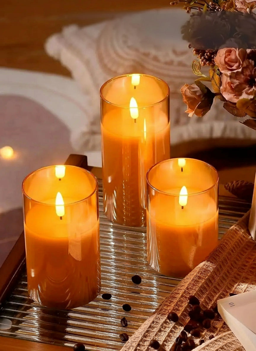 Flameless Candles 3D Electric LED Candle Battery Operated with Remote Control