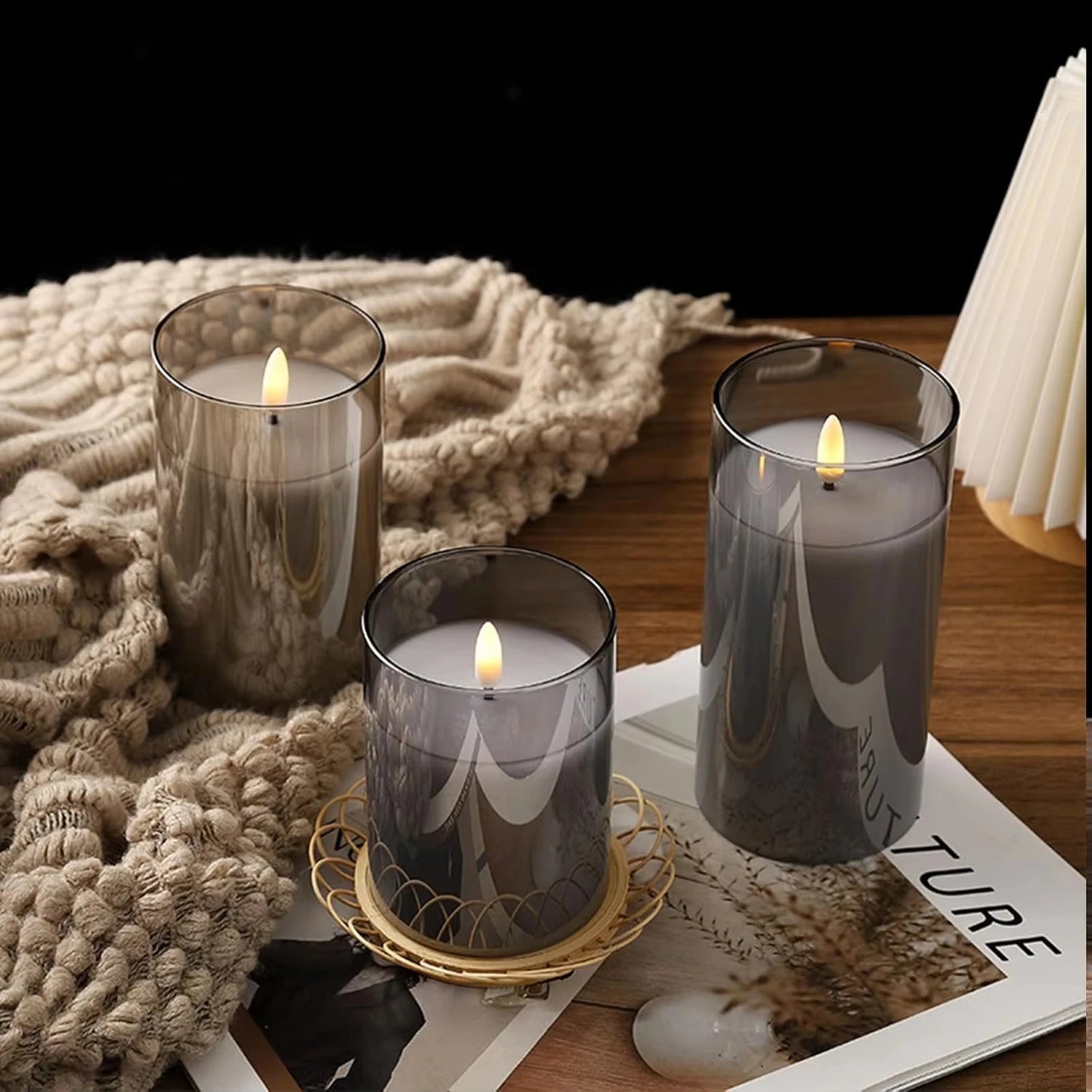 Flameless Candles 3D Electric LED Candle Battery Operated with Remote Control