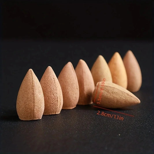 (100pcs) Backflow Incense Cones Mixed Flavor Natural Incense Floral Lavender Sandalwood Aloes